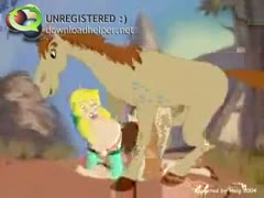 A cartoon horse fucking a princess in a beastiality